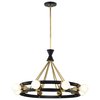 Nuvo Marsden 8-Light Chandelier Matte Black and Natural Brass 60/7868